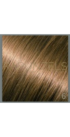 1 Gram 16" Pre Bonded Nail Tip Colour #6 Light Chestnut Brown (25 Strands)